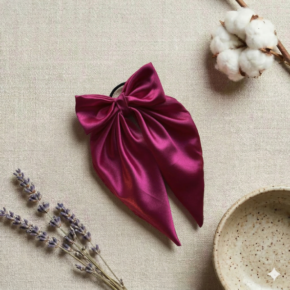 Lawendowa scrunchie z jedwabiu i wiskozy – luksusowa gumka do włosów